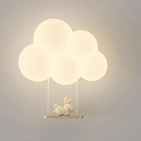 Appliques murales pour enfants pour chambres filles appliques murales en nuage pour chambre d'enfant dessin animé animal mignon abat-jour en lait (1/5)