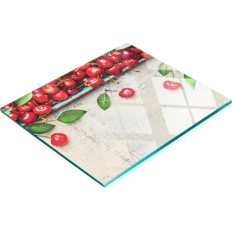 Planche décorative multifonctionnelle de cuisine en verre trempé couleur cerisier 60 x 52 cm (1/5)