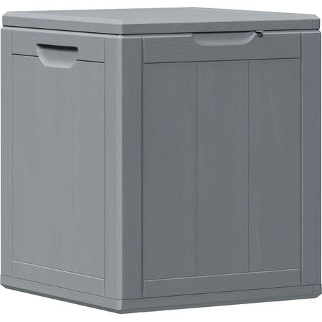 vidaXL Caja de almacenaje para jardín 90L PP aspecto madera gris (1/2)