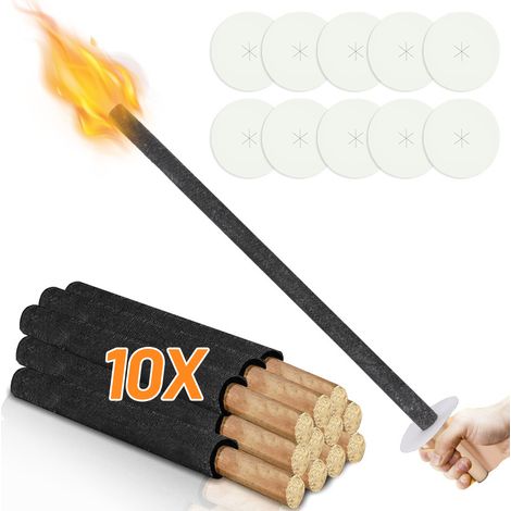 SWANEW Torce ad olio 10x torce tempo di combustione 100 min torce a cera torcia da giardino torcia a cera professionale (1/5)