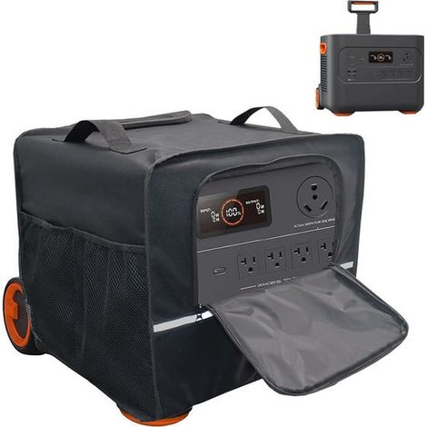 Wasserdichtes Gehäuse für tragbaren Solargenerator: staubdichte Abdeckung mit reflektierenden Streifen und wetterfest (45 x 37 x 38 cm) (1/5)