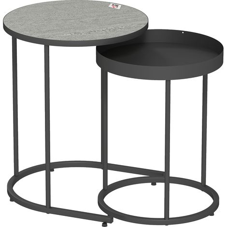 CAIziEnsemble de deux tables basses de salon empilables, design plateau. (1/5)