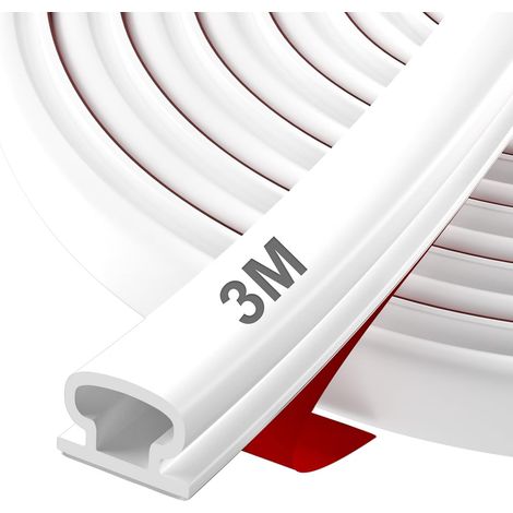Joint de Porte Autocollant en Caoutchouc - Bande d'Étanchéité avec Isolation Phonique, Efficacité Énergétique, Résistance aux Intempéries, pour Fenêtres, Portes d'Entrée & Intérieurs, 3m Blanc (1/5)