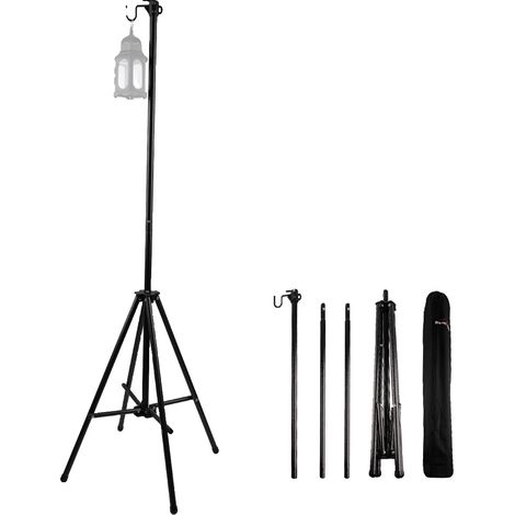Soporte para luz de pesca, aleación de aluminio, altura máxima 237 cm, tamaño plegado 64 cm x 10 cm, capacidad de carga 10 kg, peso neto 1,63 kg. (1/5)