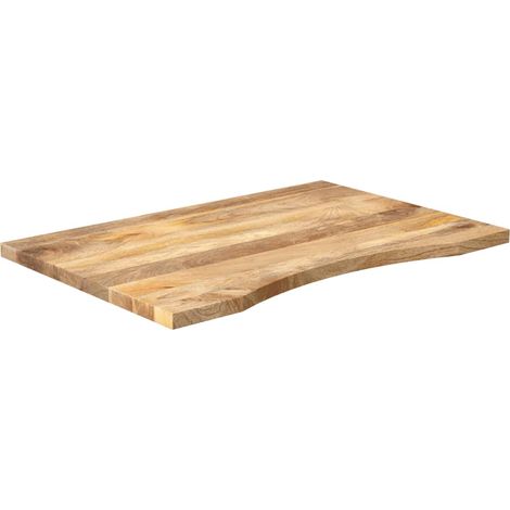 Dessus de bureau Dessus de table Plateau de table avec courbe 90x50x2,5 cm manguier massif brut (1/5)