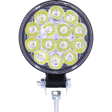 Projecteur rond 42W 14LED 6000K 3000LM, étanche IP67, universel, pour voiture et moto (1/5)