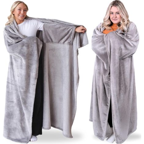 Couverture portable pour femmes adultes, idée cadeau Noël ou anniversaire, taille unique, coloris gris argenté