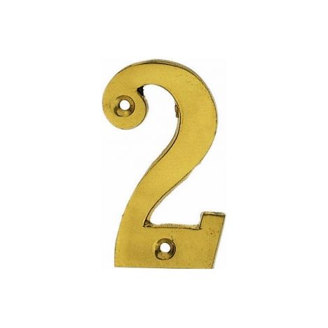 Ouvre&Déco – numéro de porte 2 MODERNE, laiton poli 65mm