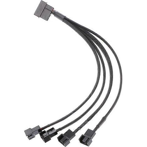 Câble répartiteur en Y pour 4 ventilateurs PWM 3/4 broches vers connecteur Molex 4 broches vers câble d'alimentation CPU 3P/4P (1/5)
