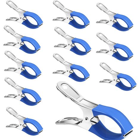 Clips métalliques robustes pour bâche piscine tente couverture voiture, lot de 12 (1/5)