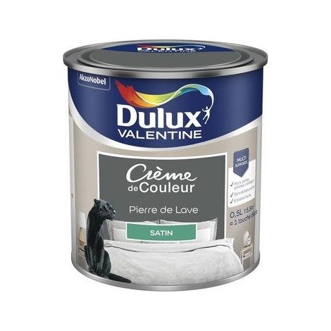 Pintura de crema de color satinado 0.5l Piedra de lava - Dulux Valentine