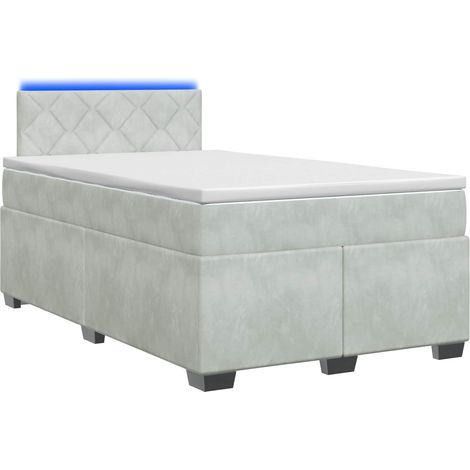 Maison Exclusive - Letto con Box Spring, Materasso e LED Grigio Chiaro Velluto (1/5)