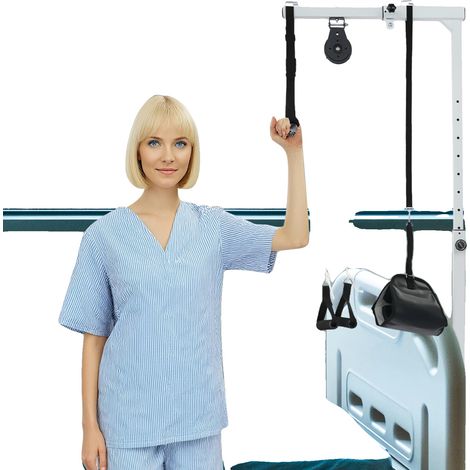 Barre d'assistance, Matériau en acier, Capacité de charge 100 kg / 220,46 lbs, Réglage de la hauteur de 51,18 à 68,9 pouces, Épaisseur du tube de support 1,5 mm / 3,5 mm, Taille de la base 82 cm x 76 (1/5)