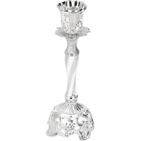 Bougeoir décoratif pour la maison, porte-bougie ornemental pour un dîner aux chandelles de mariage, argent blanc (1/5)