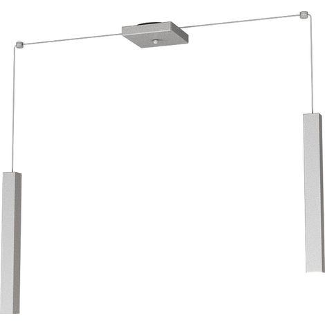 Sospensione Moderna Square Tube Metallo Grigio 2 Luci Gu10 (1/4)