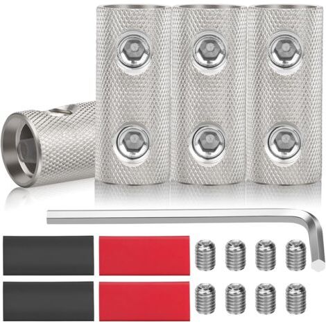 Lot de 4 connecteurs d'épissure de fil de calibre 0, coupleur de câble de batterie, connecteurs audio avec clés, vis (1/5)