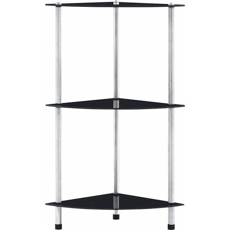Maison Exclusive - Scaffale a 3 Livelli Nero 30x30x67 cm in Vetro Temperato (1/5)