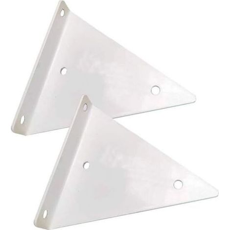 Lot de 2 Supports Muraux Triangulaires Blancs pour Étagère Flottante (8x10 cm) – Fixation Invisible sans Vis Apparentes, Idéal pour Décoration Intérieure et Rangement (1/4)