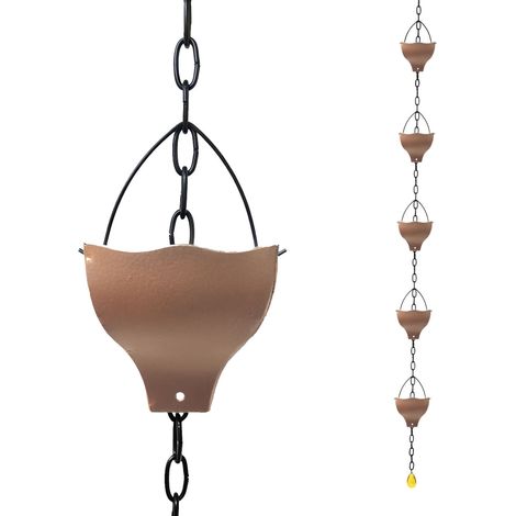 Chaîne de pluie, chaîne de pluie pour descente de gouttière, chaîne de drainage, décoration de jardin vintage, longueur 260 cm (1/5)