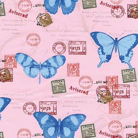 Fablon Butterflies Pink Stamps Stationary Crafts Self Adhesive Film Vinyl