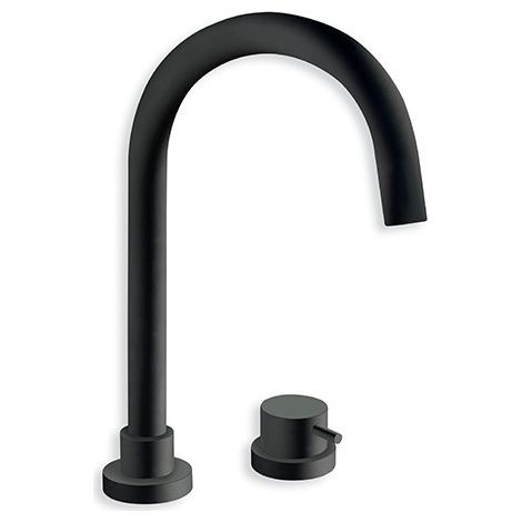 Mitigeur lavabo 2 trous Blackmat TRIVERDE + vidage UP & DOWN - CRISTINA ONDYNA TV22413 (1/2)