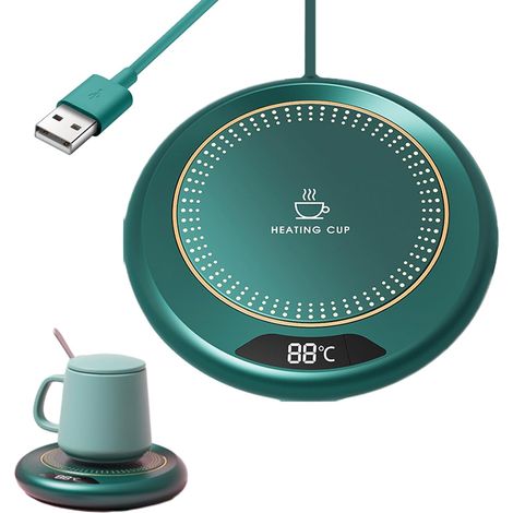 Chauffe Tasse Bureau, Chauffe Tasse à café électrique avec 3 Niveaux de température, Chauffe Tasses USB, Chauffe café, pour Tasses et Verres à Fond Plat, sous Verre thermostatique à 55 degrés (1/5)
