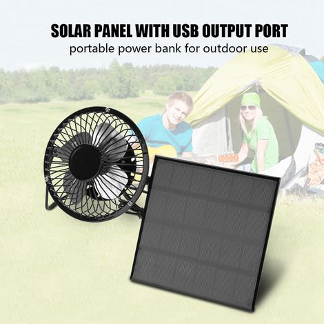 Ventilateur Solaire Portable 3W 6V avec USB pour Rafraîchissement Extérieur (1/5)