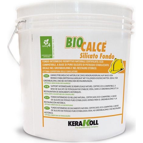 Biocalce silicato fondo da 14 lt   fondo minerale per superfici colore bianco