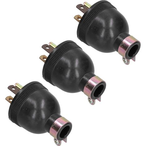 3er-Pack US-Stecker, 3-polig, kompakt, aus Kunststoff, mit rutschfester, tragbarer Sicherung, für 168°F und 170°F US-Stecker, 250 V (1/5)
