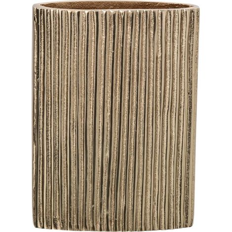 Vase Plat Côtelé "Astride" 23cm Doré (1/3)