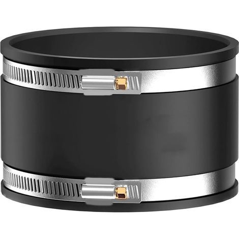Manchon en caoutchouc flexible, 100 mm, diamètre : 100 mm, manchon en caoutchouc flexible, raccord de tuyau pour PVC et acier inoxydable, raccord de tuyau 100 mm avec 2 colliers de serrage en acier (1/5)