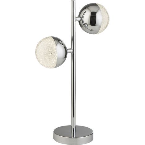 Lampada Da Scrivania Marmi Acciaio Cromo Vetro Trasparente Led 6W 4000K (1/5)