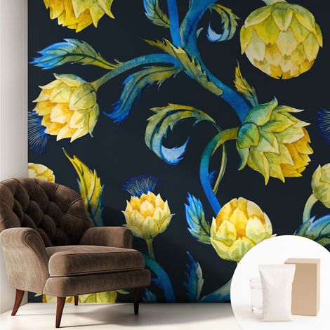 Carta Da Parati Con Design Moderno - Per Rinnovamento Rapido - Non-Woven - Per Interni Moderni Virtuoso delle piante 250x250 cm (1/5)