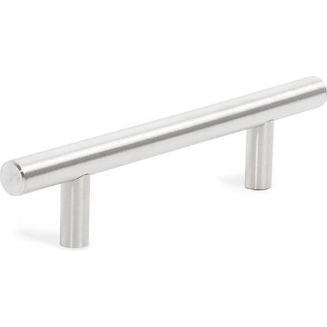 tirador para armario o cajón de acero inoxidable. acabado inox mate. modelo pireo distancia 96 distancia 96