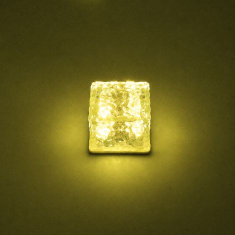 Pavé lumineux solaire LED brique de verre petit modèle blanc chaud IP65 blanc chaud réf 6359 7 × 7 × 5,5 cm 200 g – Livraison gratuite