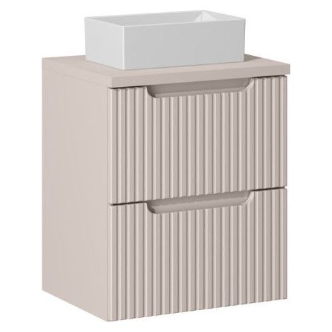 Ensemble Meuble Salle de Bain 2 tiroirs + Vasque + Plateau L 50 x P 40 x H 59,5 cm - Astral - Beige crème - Livraison gratuite (1/5)