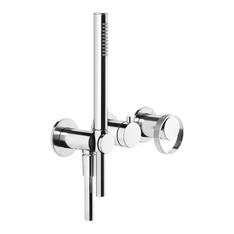 Gessi Anello, mezclador monomando para ducha/bañera, rosetas