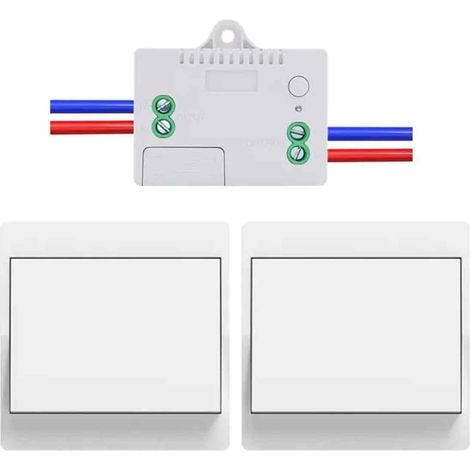 Interrupteur Sans Fil Autoalimente - Va Et Vient Sans Cable - 1 Gang 2 Modules - Pour Eclairage Interieur - Lot De 2 (1/5)