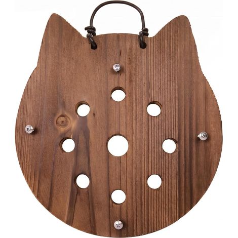 Jardinière murale en bois avec motif chat, naturel pour fougères et plantes grimpantes (1/5)