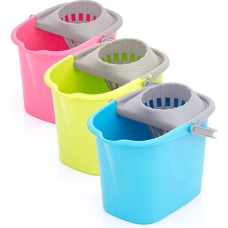CUBO AGUA 15 LT CON ESCURRIDOR TES PL SURT RECT ASA PL. 6215