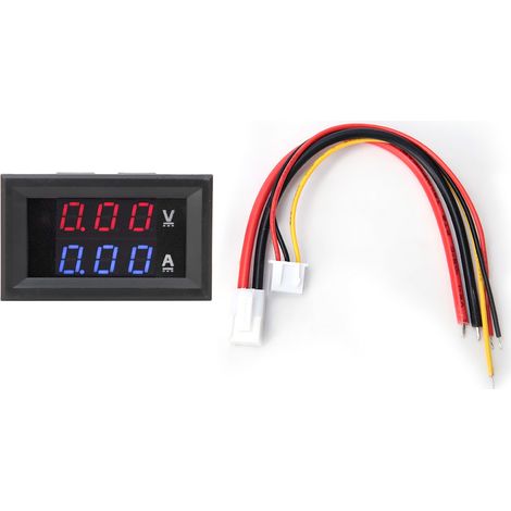 Voltmètre Ampèremètre DC - Affichage LED Double 0-100V 10A - Pour Batterie Véhicule Électrique Moto - 1 Pièce (1/5)