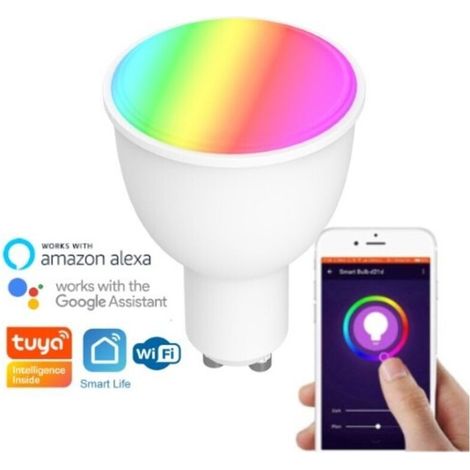 Ampoule LED Rgb 4,5w Gu10 Wifi compatible avec Alexa et google Nvs-rgbwbulb-45gu1 (1/2)
