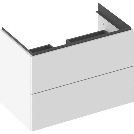 Ravak Comfort II - Mueble de lavabo 80x50x46 cm, 2 cajones, blanco brillante X000001819