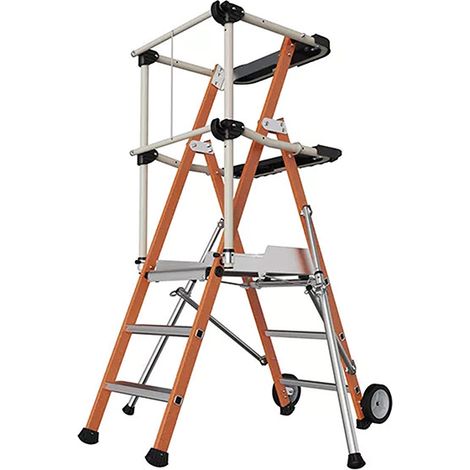 Scaletta 3 gradini isolante in fibra di vetro - Altezza max di lavoro 3m - 2272853 (1/5)