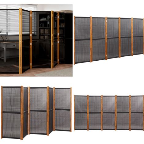 Cloison de séparation 5 panneaux Noir 350x180 cm - Cloison De Séparation - Écran Divisoire - Paravent - Cloison Amovible - Séparation Pièce - Home & Living (1/5)