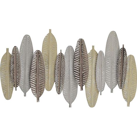 Wall Decor Feather ANTIMONY Metal 37 cm Silver (1/5)