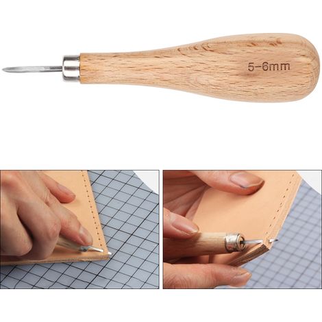 Outils pour le travail du cuir (DIY) : poinçon diamant en bois de hêtre 3456 mm, poinçon diamant pour agrandir les trous, poinçon diamant en bois de hêtre, cône, poinçon pour cuir, poinçon de perçage (1/4)