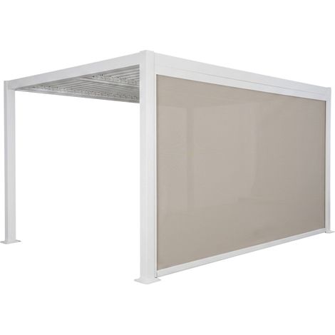 Pergola bioclimatica 3x4m in alluminio e acciaio + tenda 4m