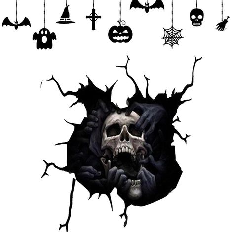 Sticker Halloween Voiture Autocollant Squelette Effrayant Halloween  Autocollants Automobile Amusants Adhésif Effrayant Pour Mur Fenêtre Porte Entrée Vélos Scooters Motos (1/5)