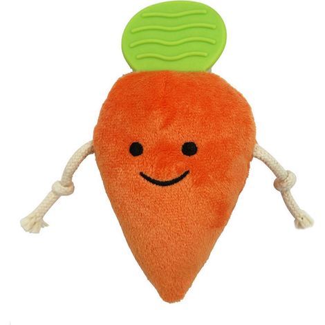 sonore Carrot Jouet pour chien – Peluche avec Rubber Leaf et Rope Knot – Tug-of-War pour chiot dentition (1/5)